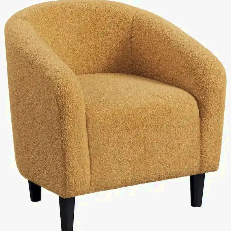 Yaheetech Boucle Upholstered Barrel Accent Chair - Club-Style Armchair