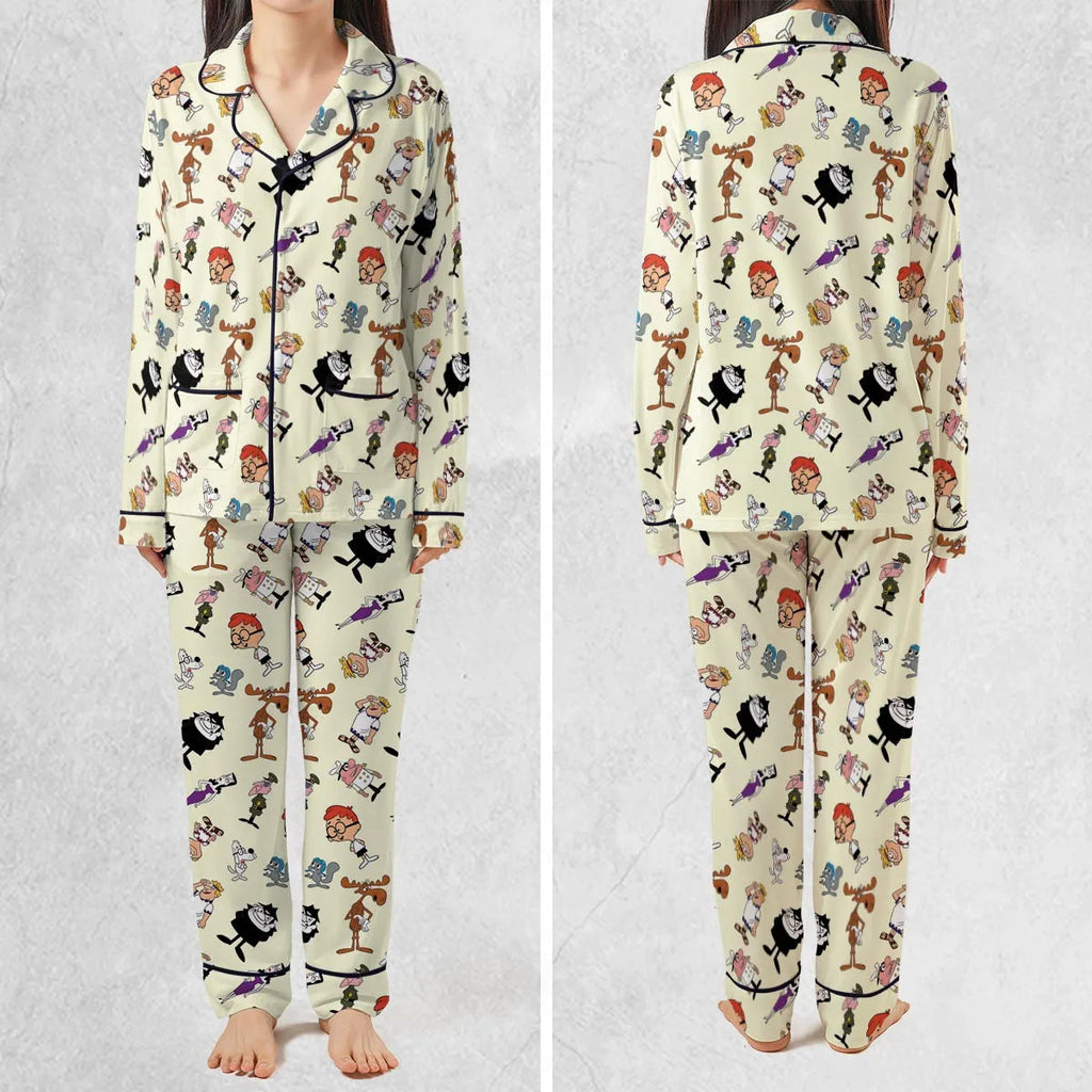 60s The Adventures Of Rocky And Bullwinkle and Friends Pajamas Set