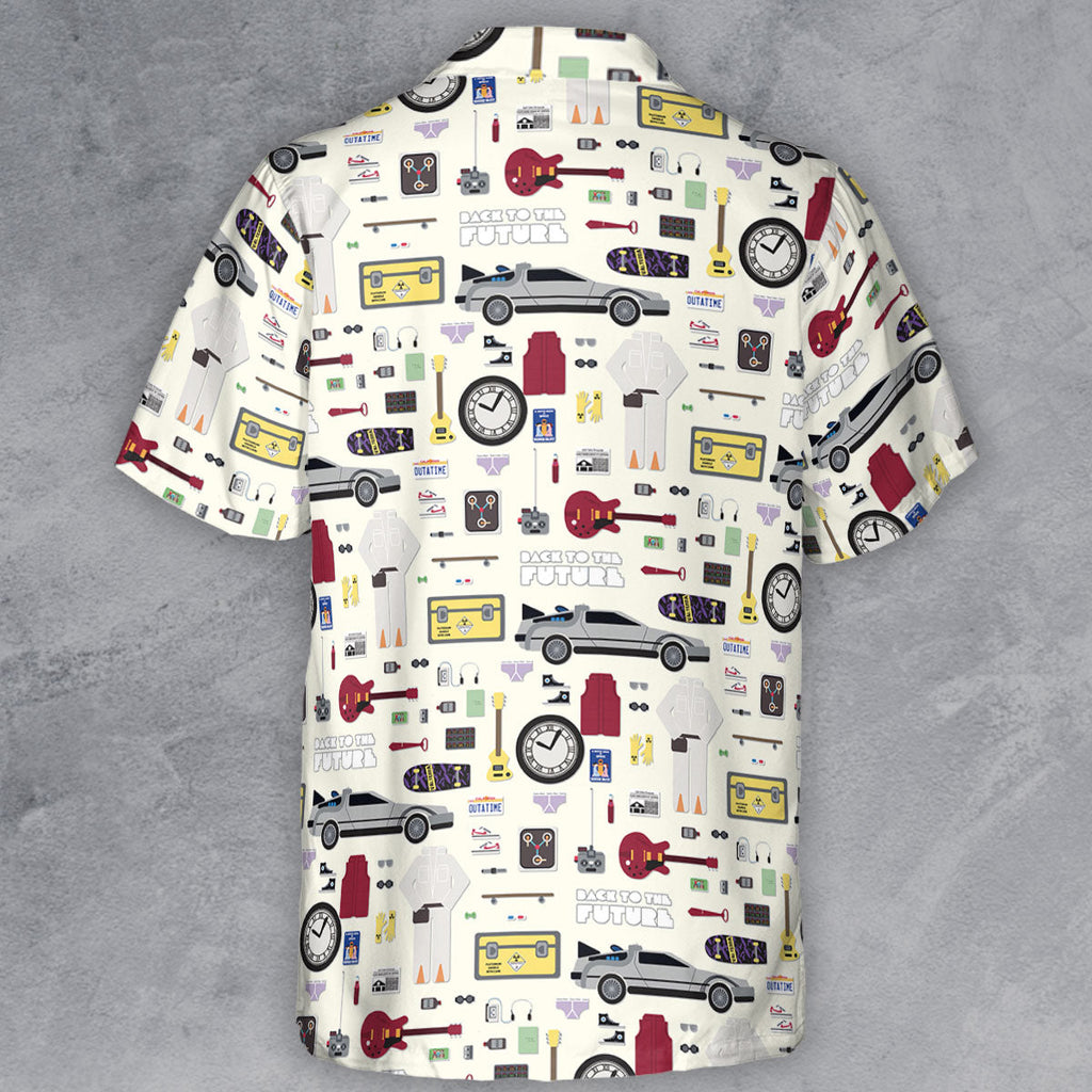 Back to the Future Pattern Button Down Shirt