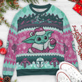 Bountiful Christmas Cute Baby Yoda Bounty Hunter Ugly Christmas Sweatshirt