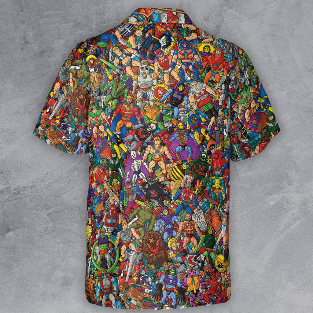 MOTU's Characters Figure Pattern He-man and The Masters of The Universe Button Down Shirt
