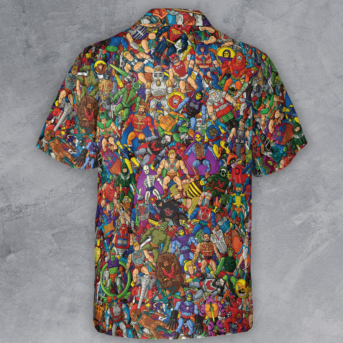 MOTU's Characters Figure Pattern He-man and The Masters of The Universe Button Down Shirt