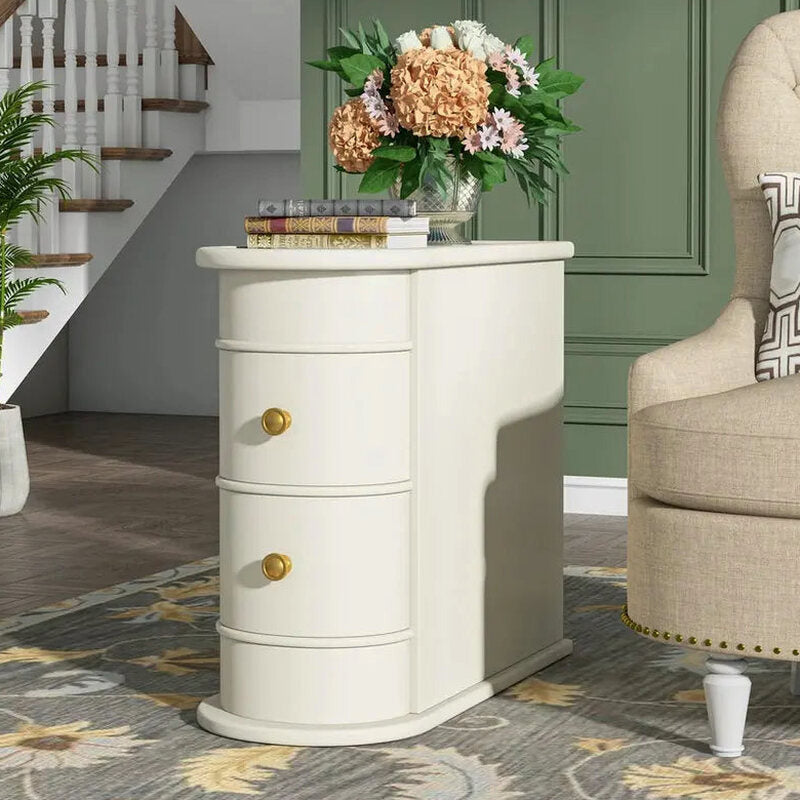 Solid Wood Chairside End Table, Two Drawers, 23.62'D x 10.63'W x 23.62'H