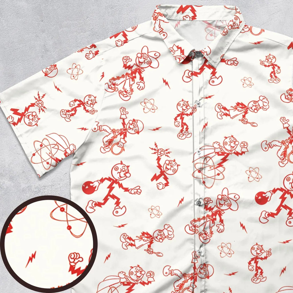 Vintage Style Nostalgic Reddy Kilowatt Button Down Shirt