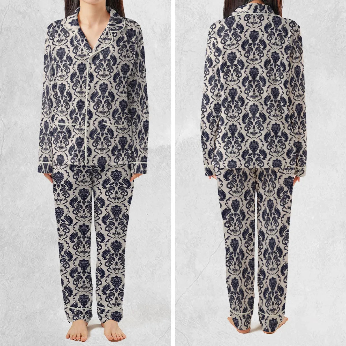Alien Xenomorph Pattern Pajamas Set