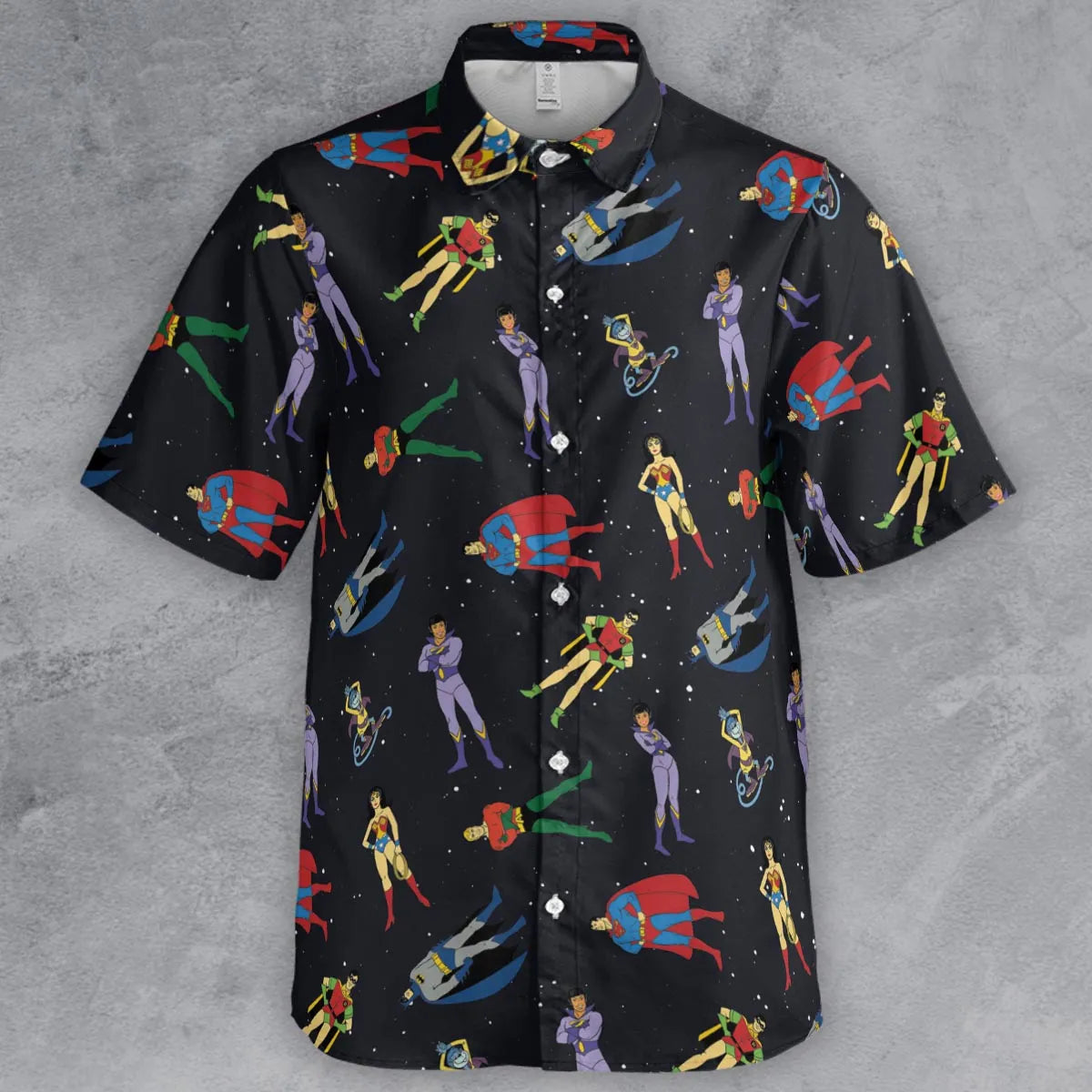 The Super Powers Team Super Friends Button Down Shirt