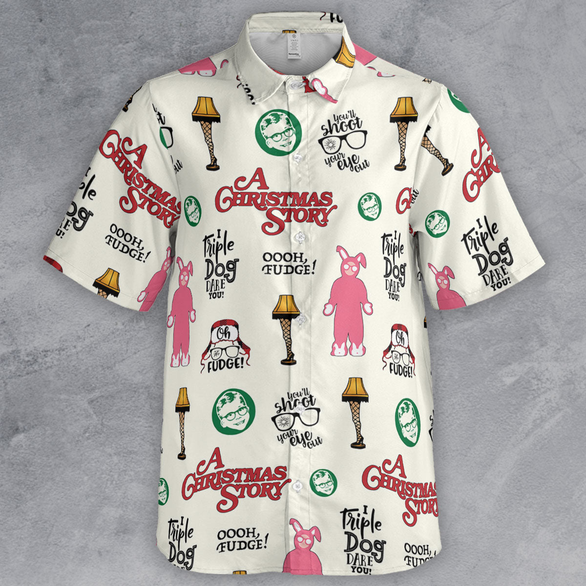 A Christmas Story Pattern Button Down Shirt