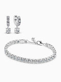 Sterling Silver Stone Bracelet And Earring Set
