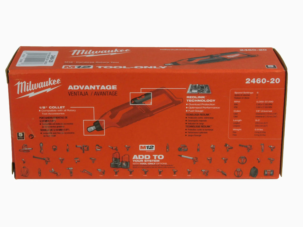 Milwaukee M12 12V Cordless Lithium-Ion Rotary Tool - 2460-20