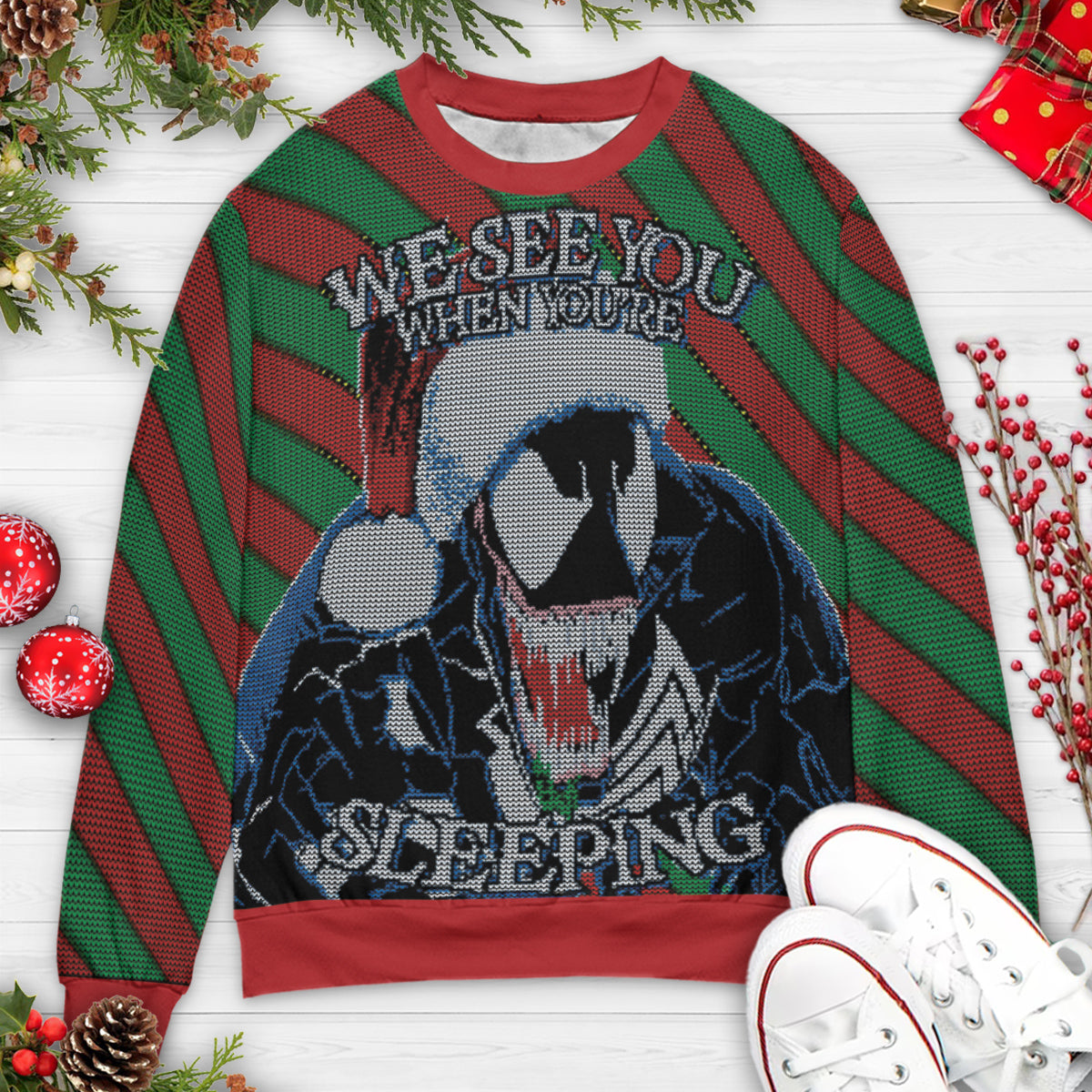 Venom See You When You're Sleeping Ugly Christmas Sweatshirt