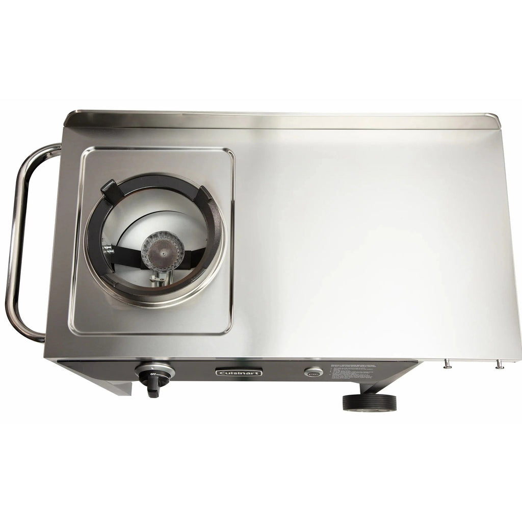 Cuisinart Outdoor Wok Station With Prep Table, 50,000 BTU, 14 inch Carbon Steel Wok - Black