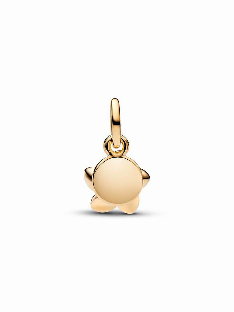 Pink Flower Gold-Plated Dangle Charm