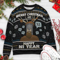 Merry Christmas Happy Ni Year The Knights Who say Ni Monty Python Ugly Christmas Sweatshirt