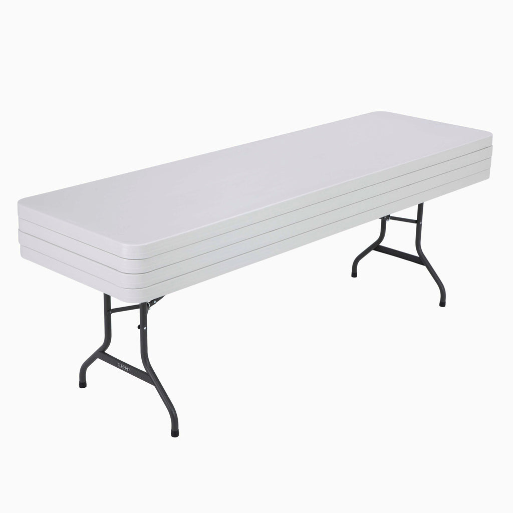Lifetime 4 8-Foot Rectangle Folding Tables And 32 Chairs Set, White Granite - 80147