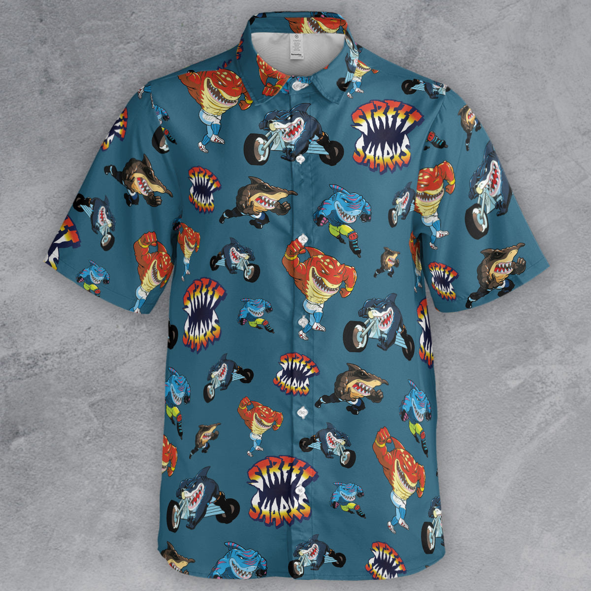 Ripster Slash Street Sharks Button Down Shirt