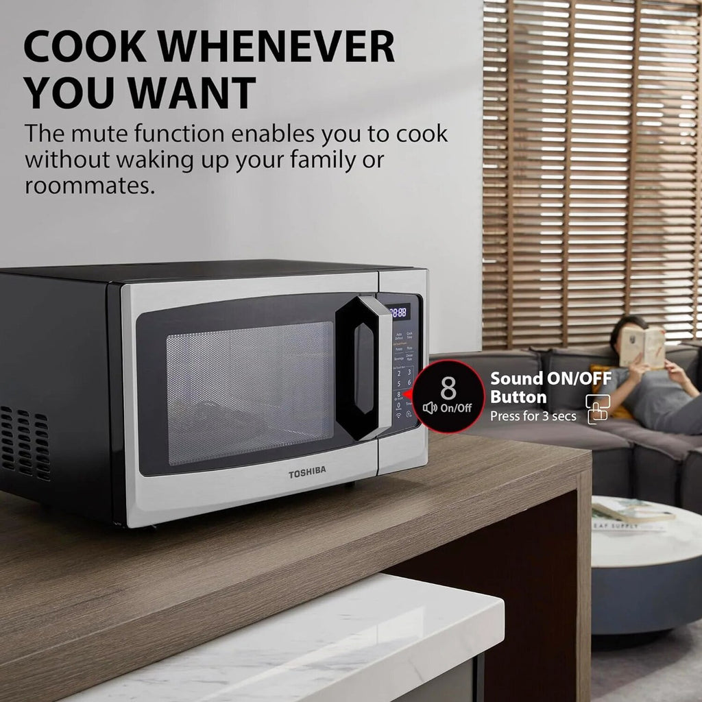 TOSHIBA 4-in-1 Countertop Microwave Oven, 1.5 Cu Ft, 1000W, Silver - ML-EC42P(SS)
