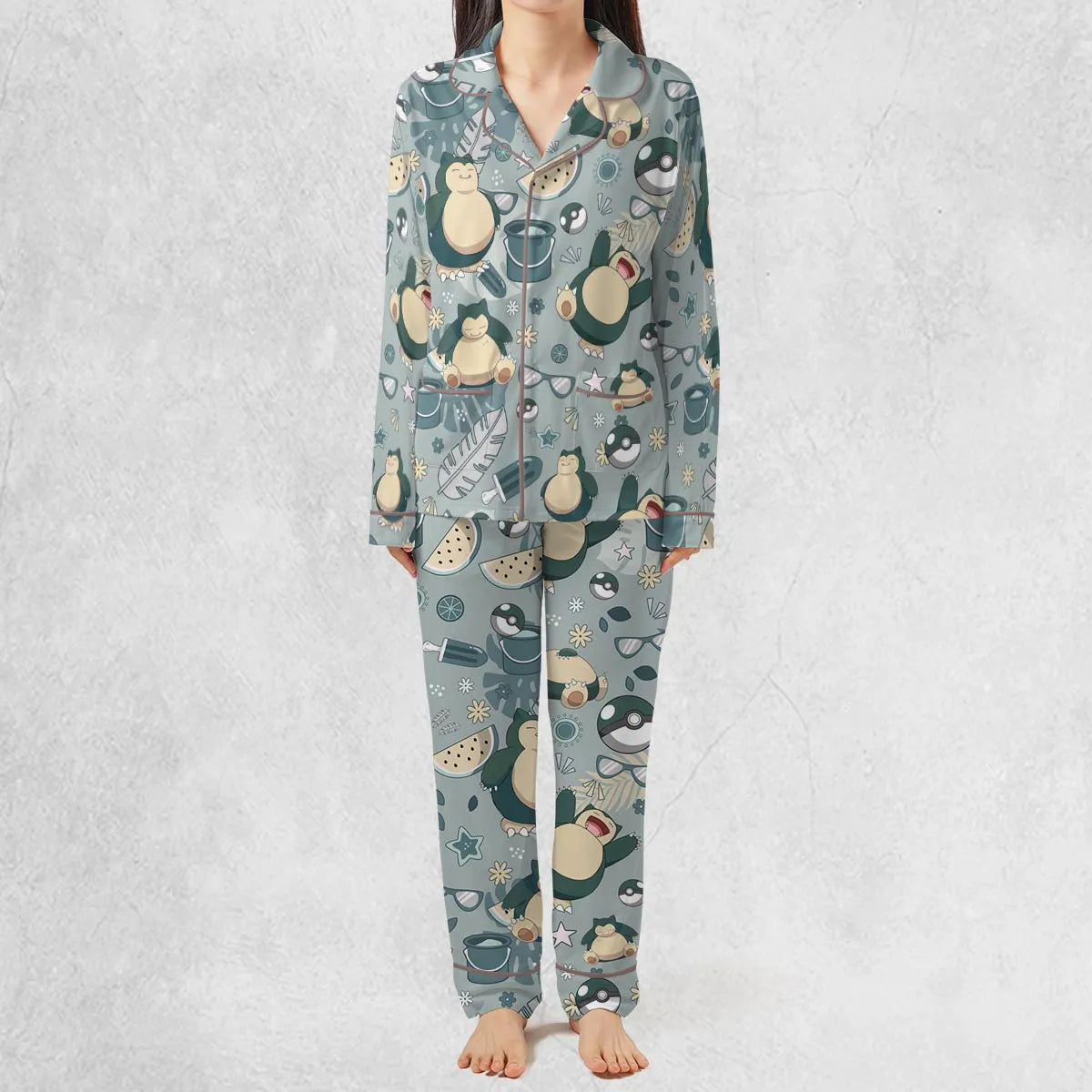 Summer Relax Snorlax Pokemon Pajamas Set