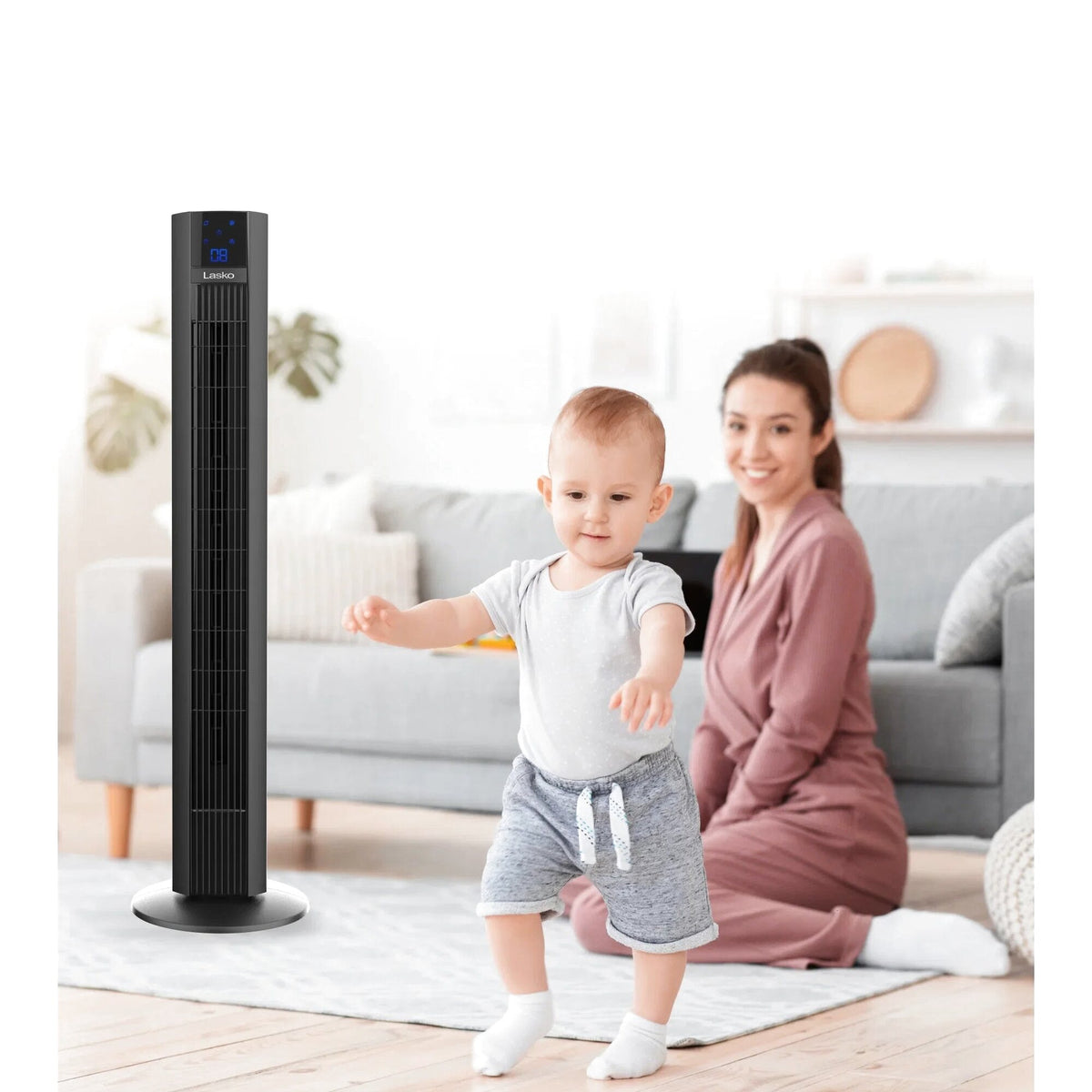 Lasko Xtra Air 48in 4-Speed Oscillating Remote Controlled Tower Fan, Black - T48336