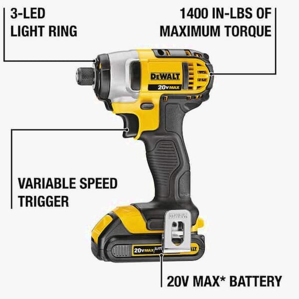 DEWALT 20V MAX Cordless 10 Tool Combo Kit With (2) 20V 2.0Ah Batteries, Charger And Bag - DCK1020D2