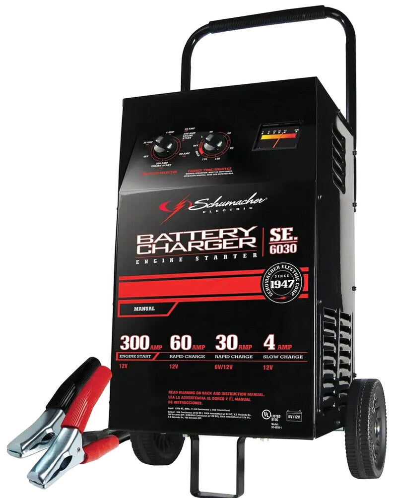 Manual 6V/12V Automotive Battery Starter And Charger - 300-Amp
