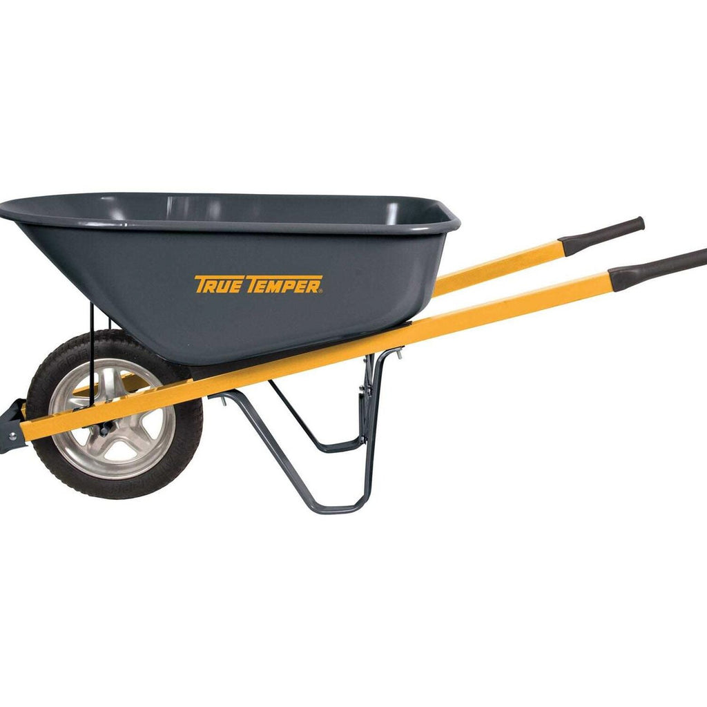 True Temper Residential Steel Wheelbarrow, 6 cu ft