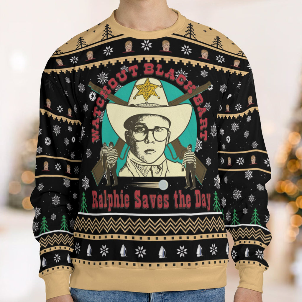 Ralphie Saves the Day Ugly Christmas Sweatshirt