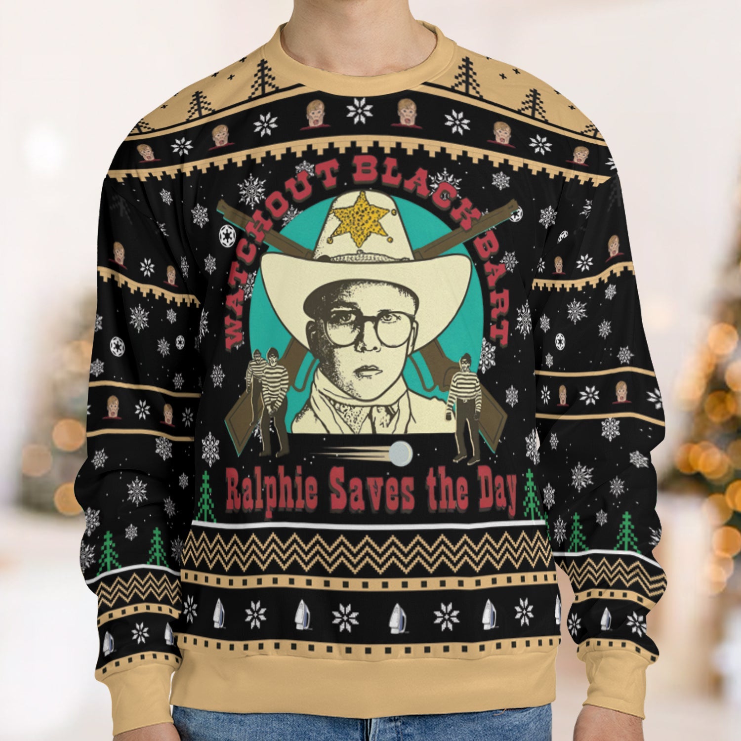 Ralphie Saves the Day Ugly Christmas Sweatshirt