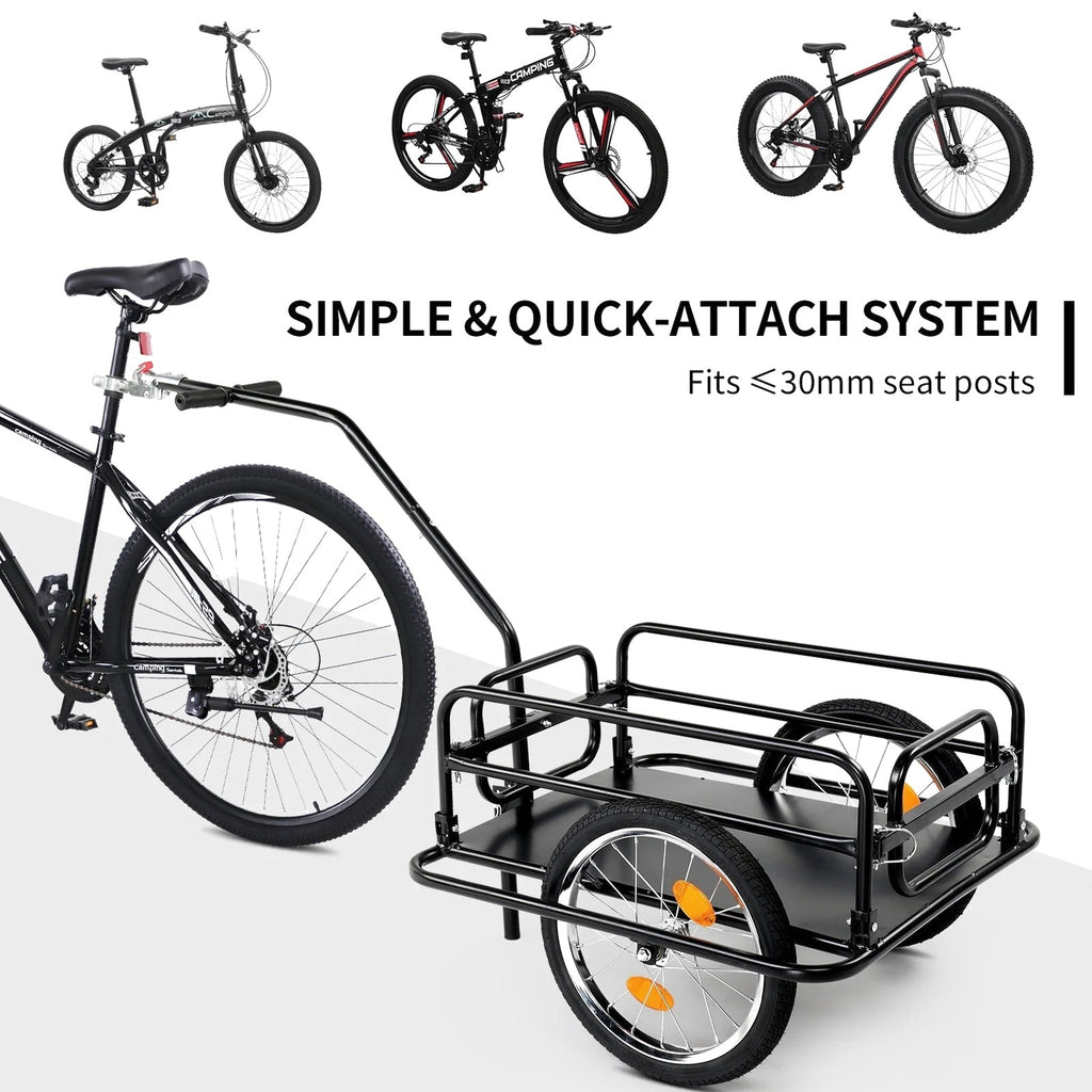 Ktaxon Two-Wheel Bicycle Cargo Trailer, Black, 16 in Inflatable Wheels