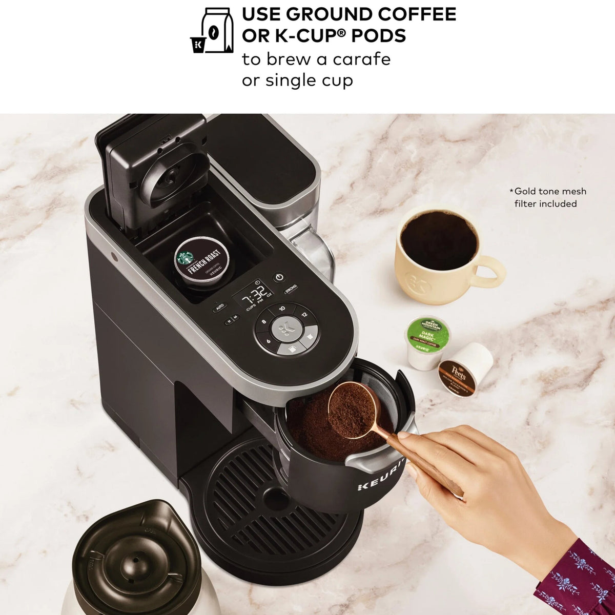 Keurig Single Serve And Carafe Coffee Maker With 12-Cup Thermal Carafe - K-Duo Plus