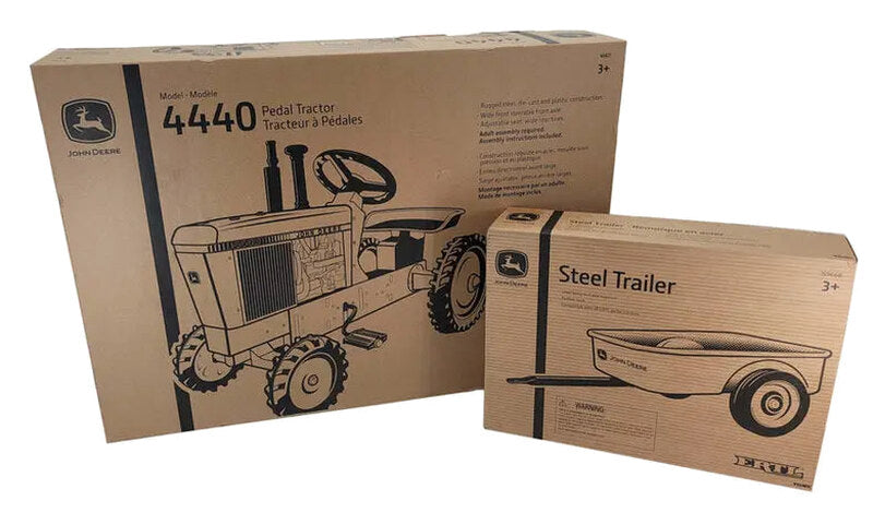 John Deere 4440 Pedal Tractor With Steel Trailer, Adjustable Seat - LP81017A, TBE15966