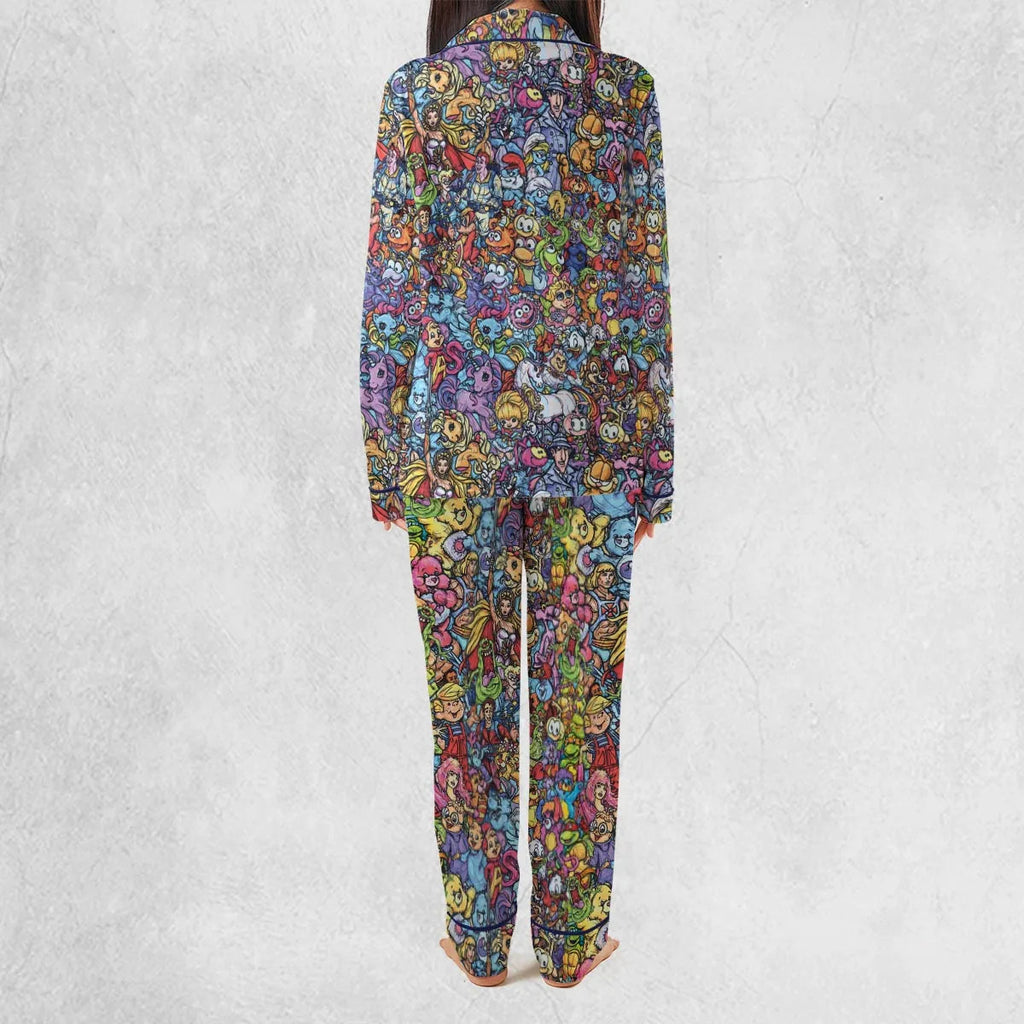 80s Throwback Cartoon Pattern Pajamas Set