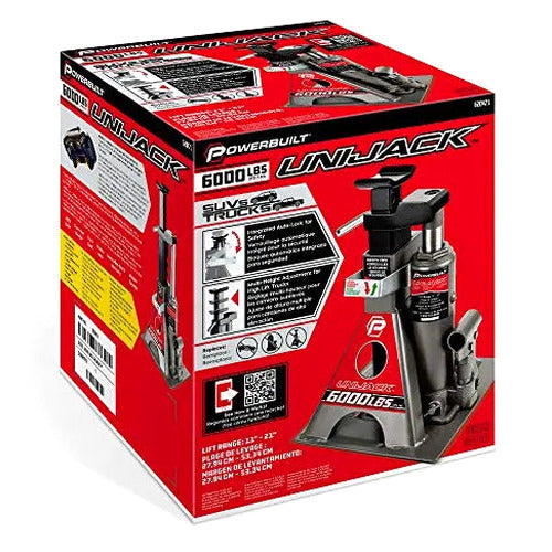 Powerbuilt All-in-One Bottle Jack With Integrated Jack Stands, 3-Ton 6000 lb Load Capacity