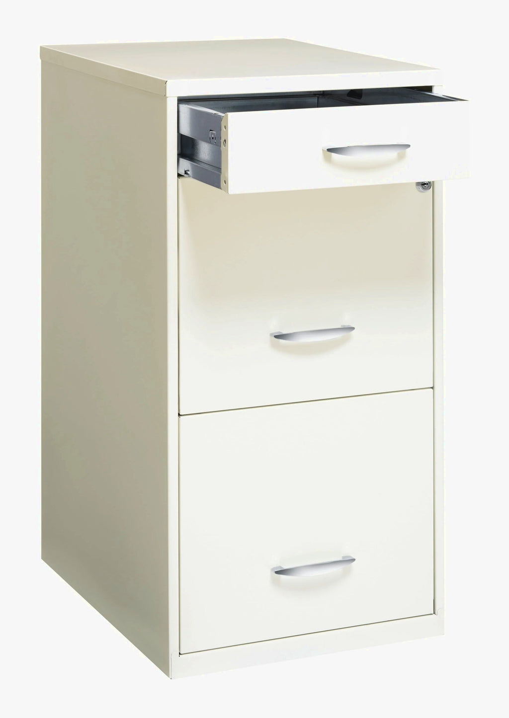 Space Solutions 3 Drawer Letter Width Vertical File Cabinet With Pencil Drawer, White