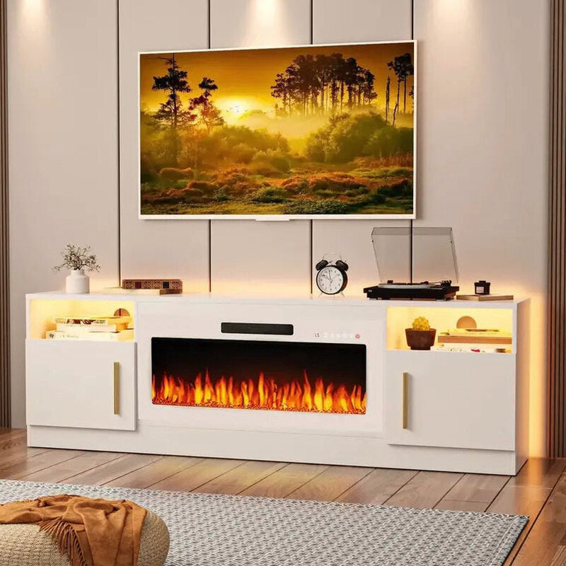 Bossin 70in Fireplace TV Stand With 16-Color LED Lighting
