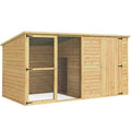 i.Pet Extra-Large Outdoor Wooden Log-Style Dog House With Insulated Bed, 2.28m - Brown