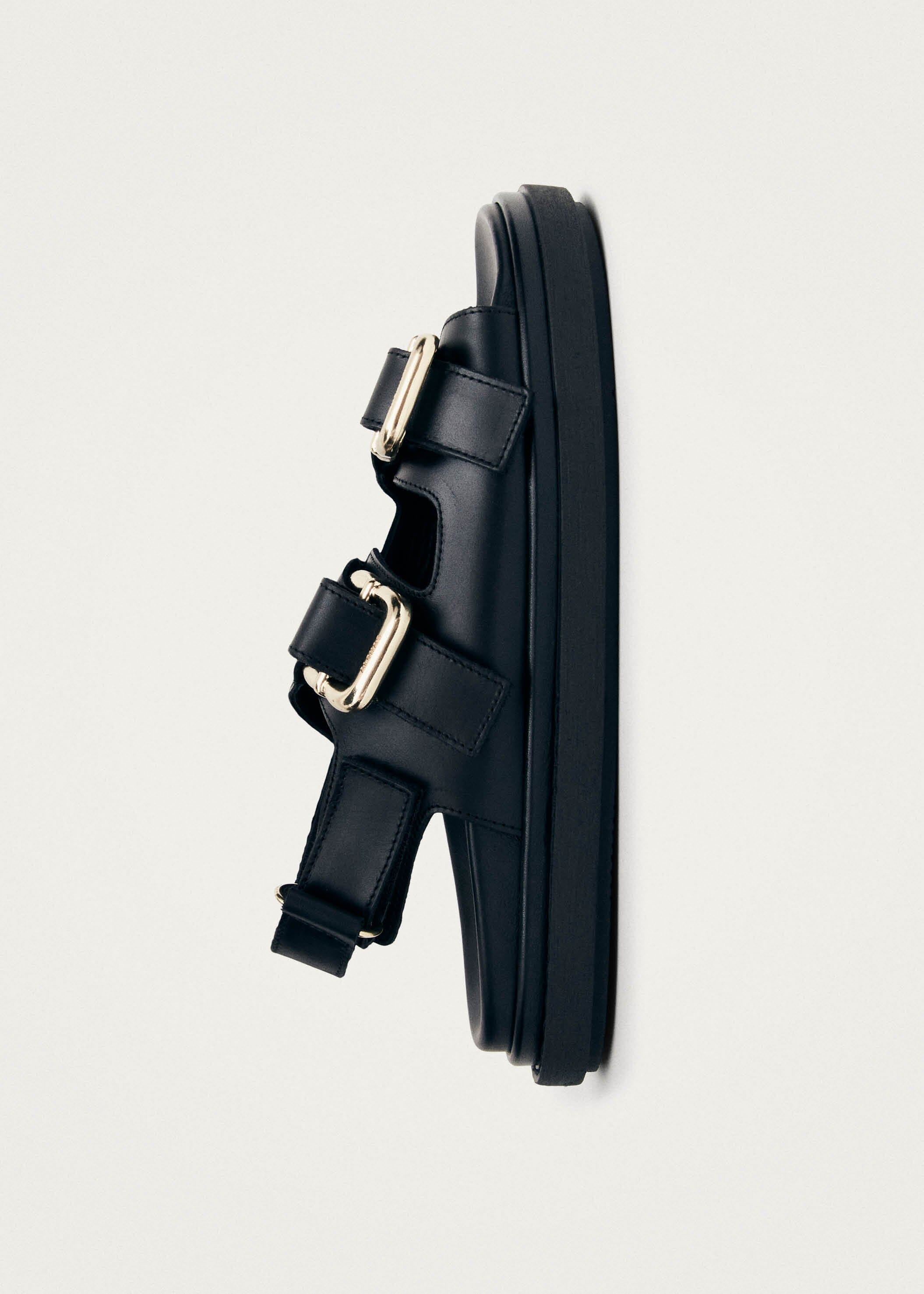 Harper Black Leather Sandals – Chiro Moyo Women's Shoes