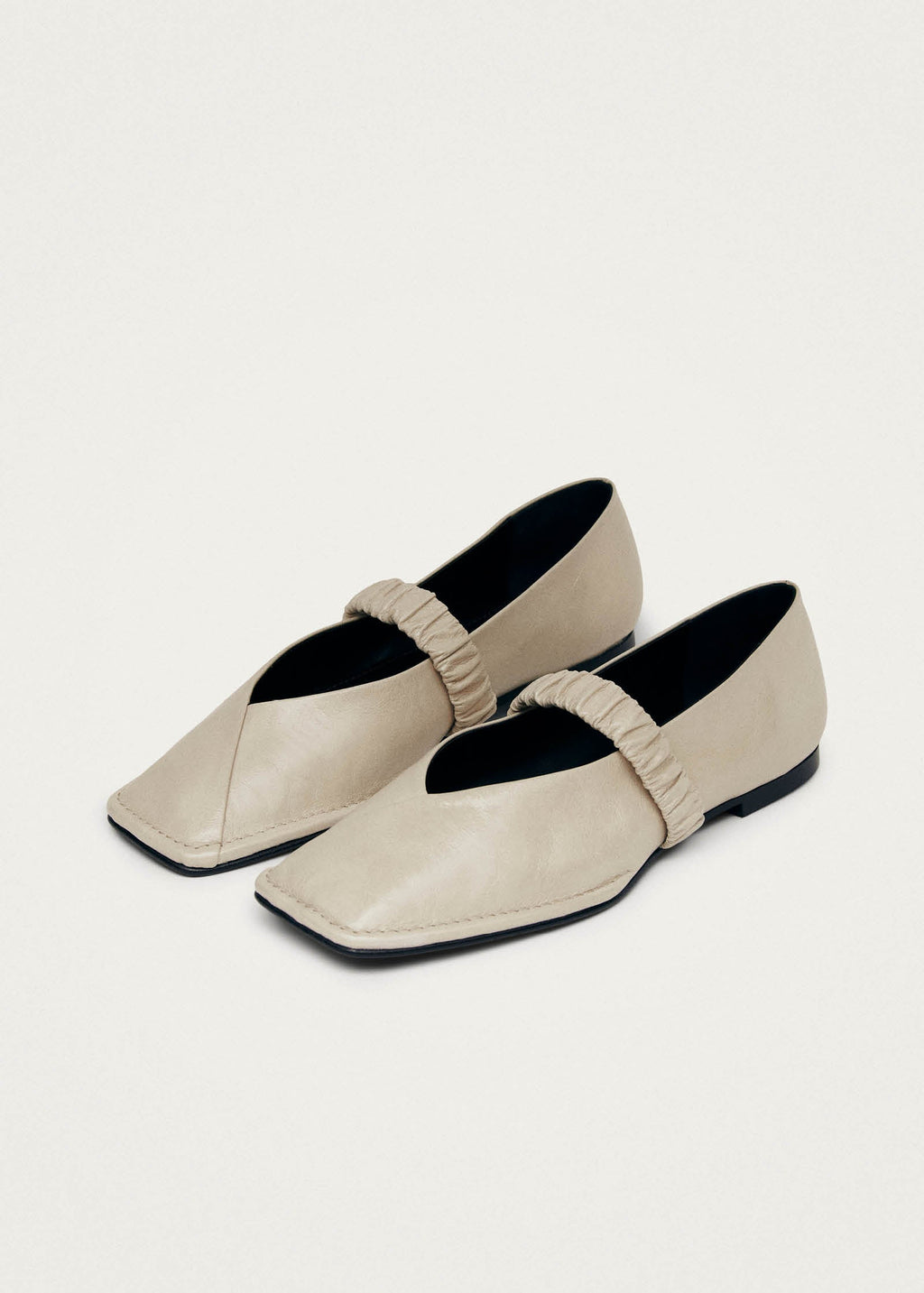 Lautan Cream Leather Ballet Flats – Chiro Moyo Women's Shoes