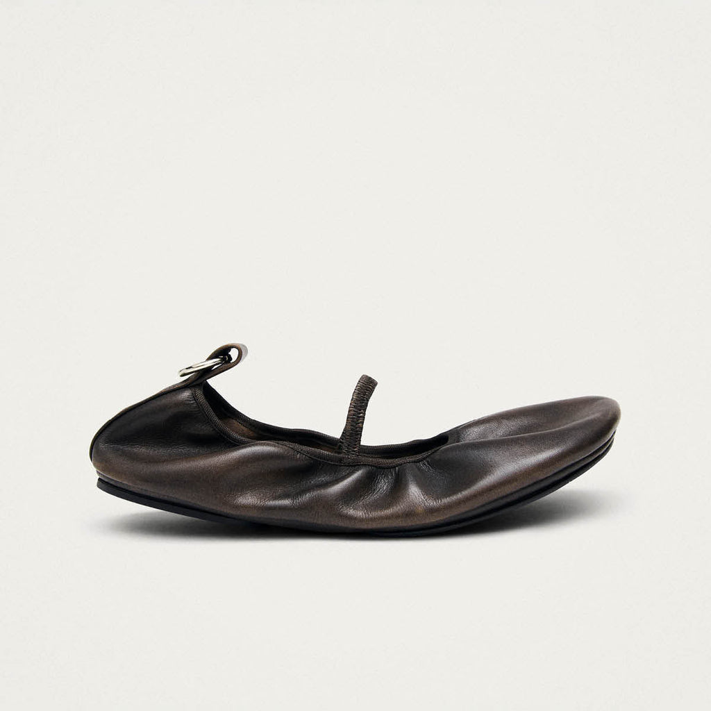Naira Brown Leather Ballet Flats – Chiro Moyo Women's Shoes