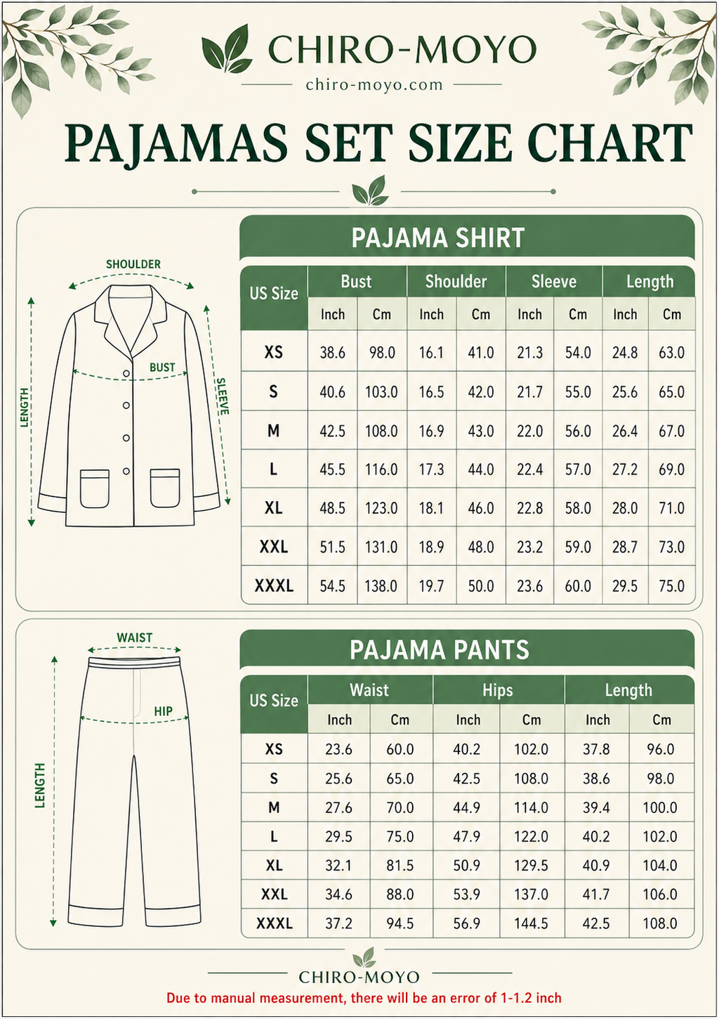 Size chart