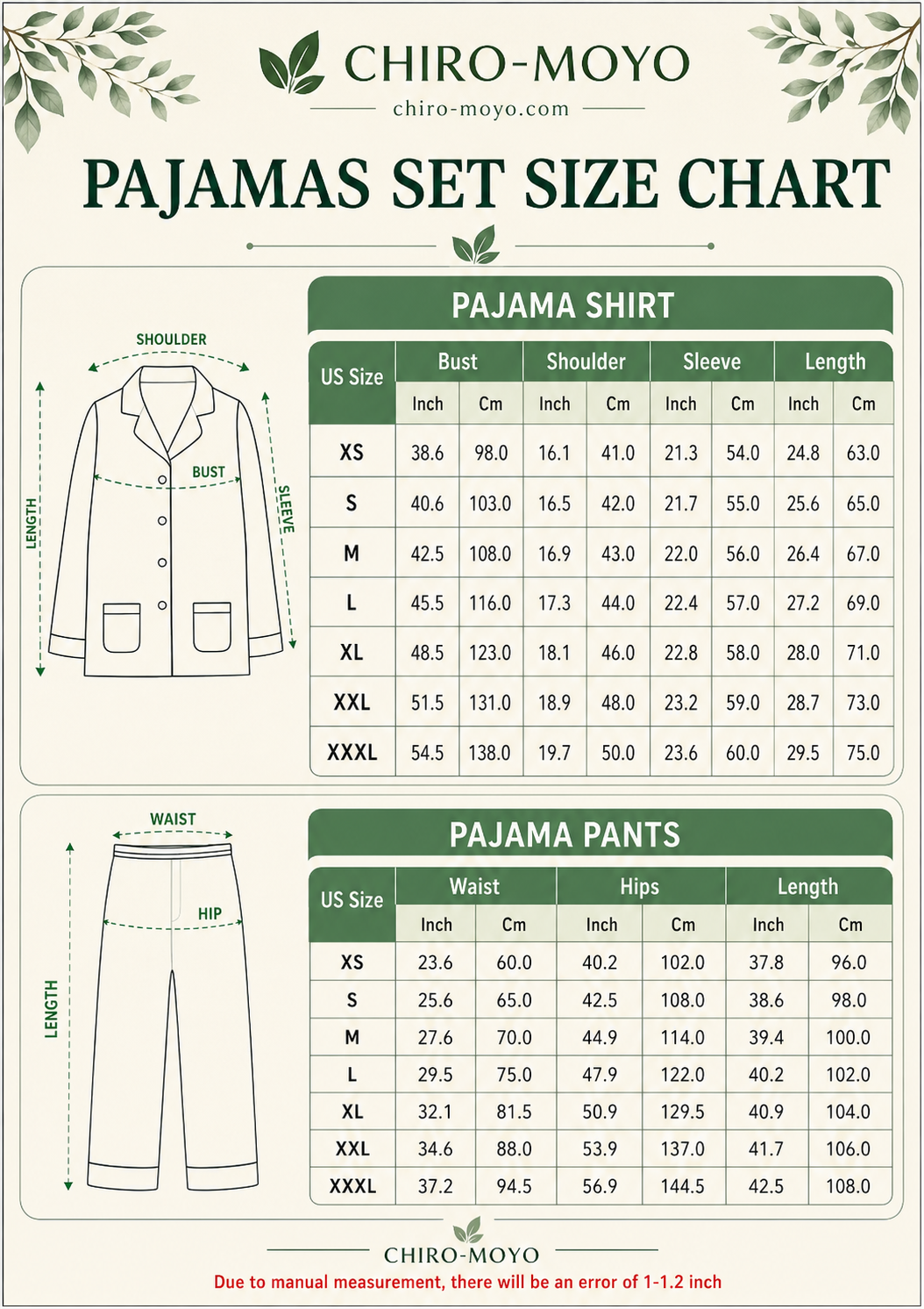 Size chart