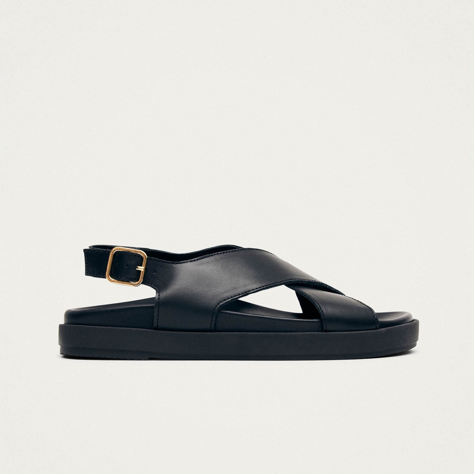 Nico Black Leather Sandals – Chiro Moyo Women's Shoes