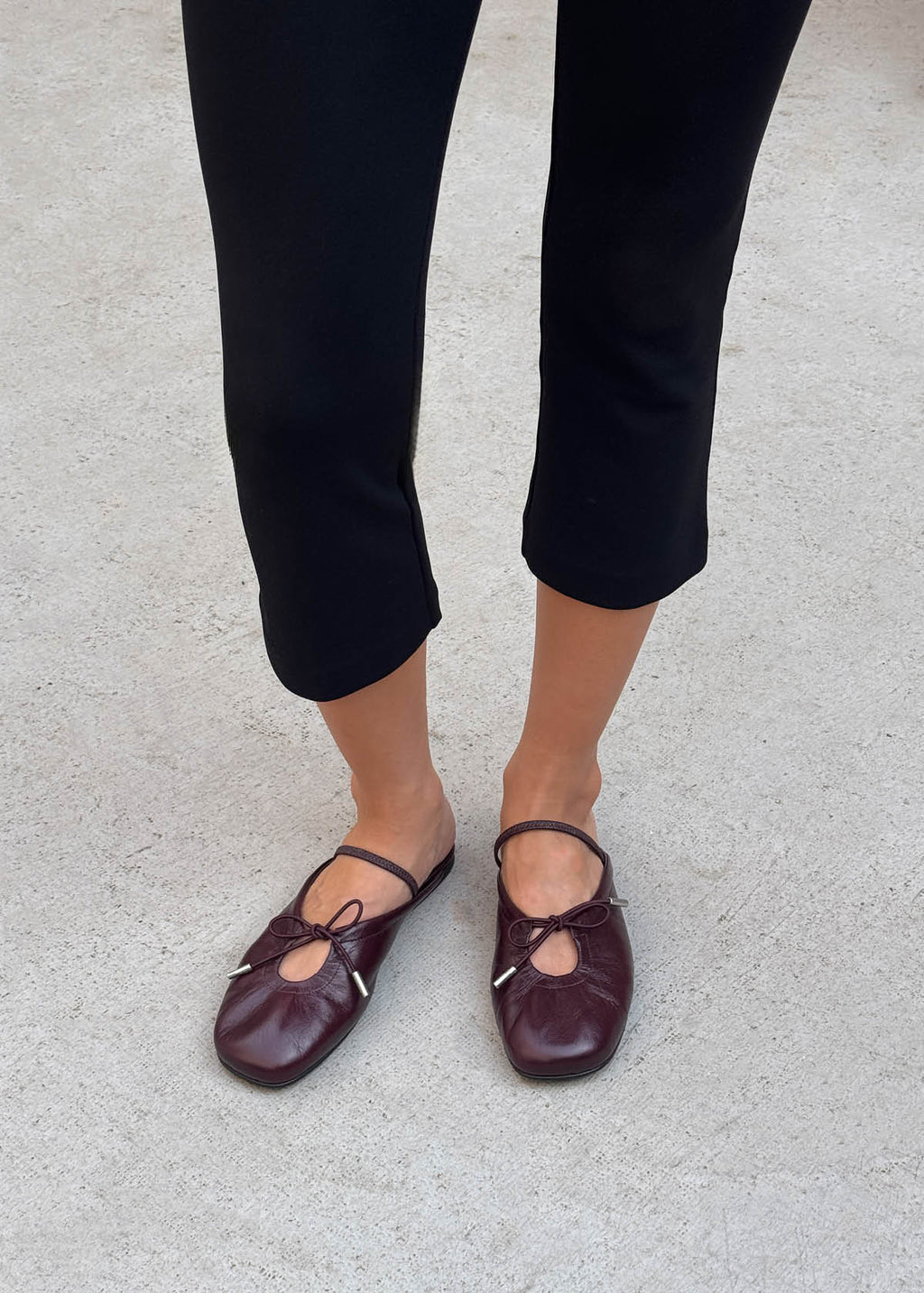 Oli Burgundy Leather Ballet Flats – Chiro Moyo Women's Shoes