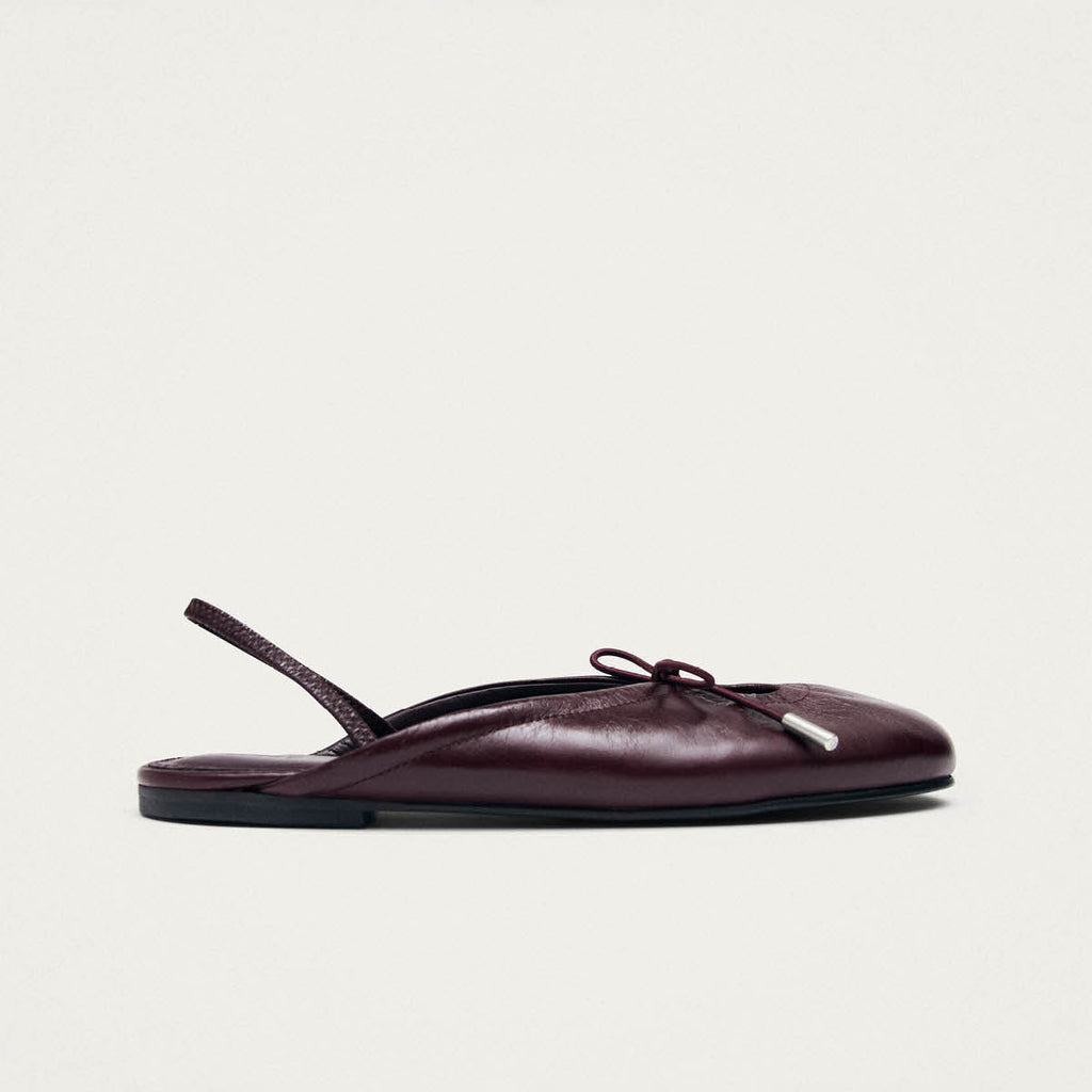 Oli Burgundy Leather Ballet Flats – Chiro Moyo Women's Shoes