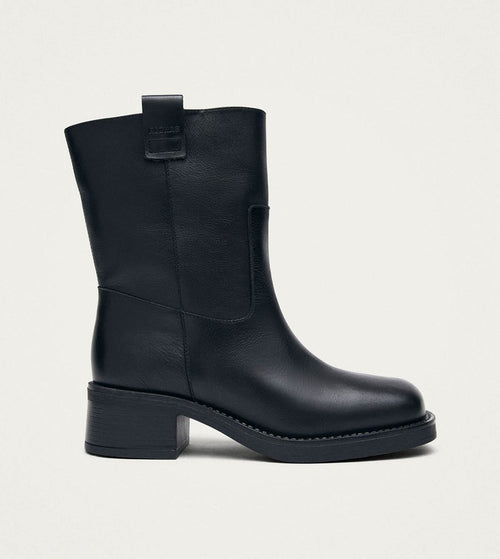 Rajan Black Leather Boots – Chiro Moyo Women's Shoes