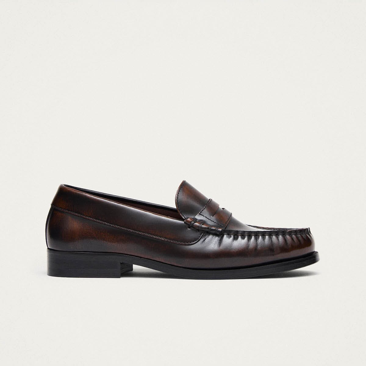 Rivet Coffee Brown Leather Loafers – Chiro Moyo Women's Shoes