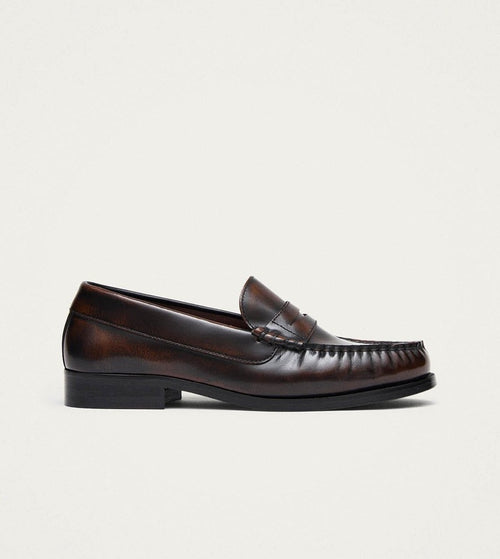 Rivet Coffee Brown Leather Loafers – Chiro Moyo Women's Shoes