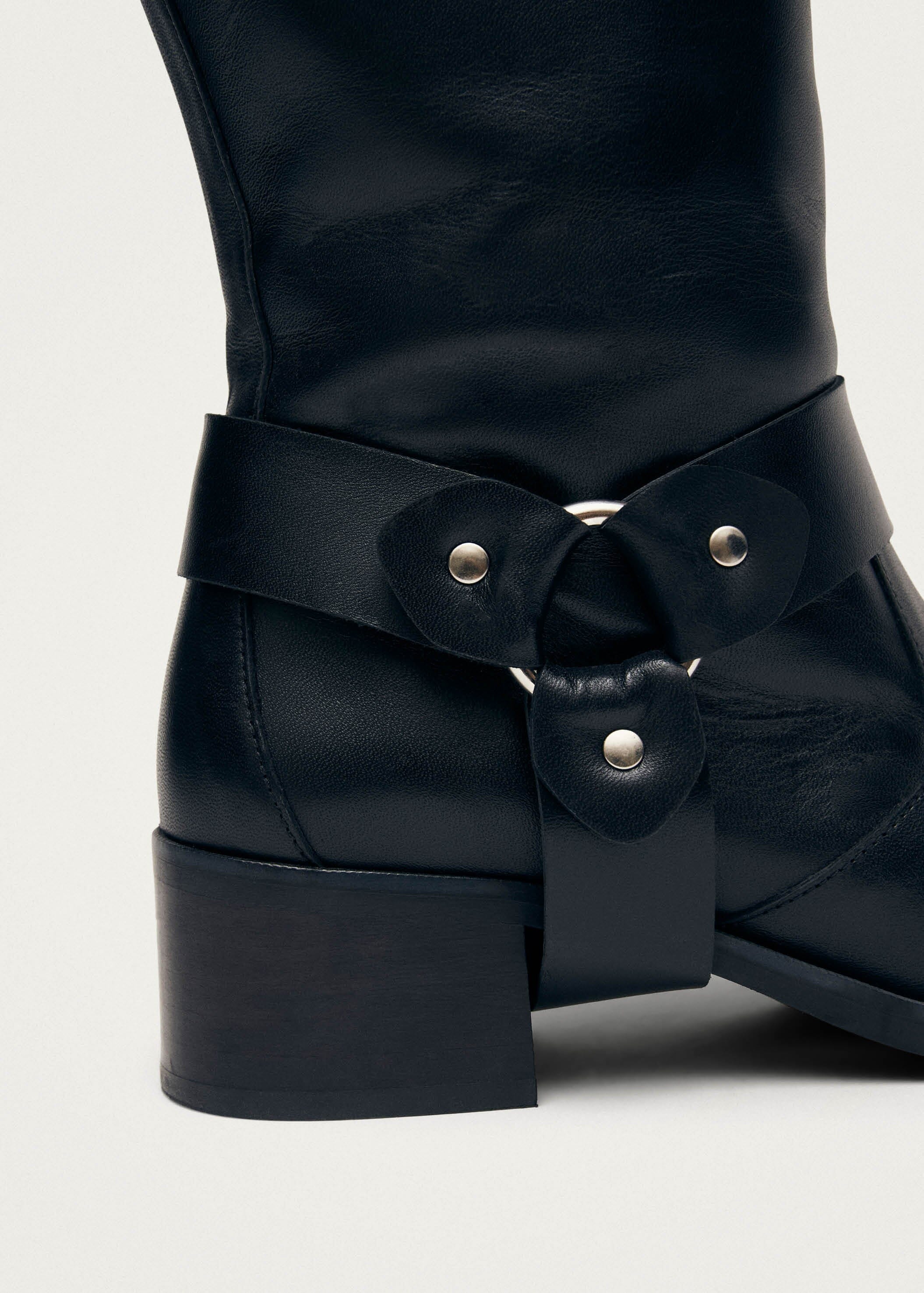 Rocky Black Leather Boots – Chiro Moyo Women's Shoes