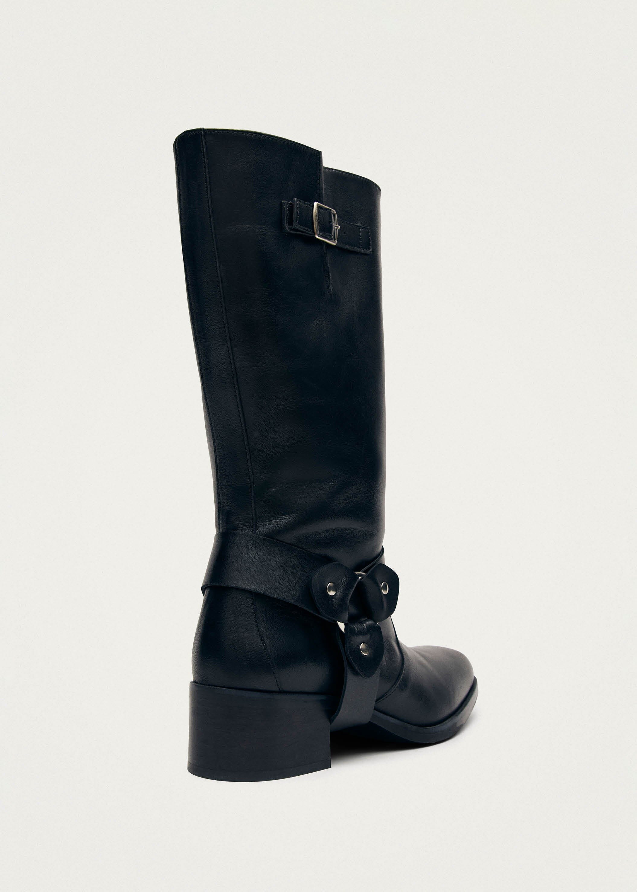 Rocky Black Leather Boots – Chiro Moyo Women's Shoes