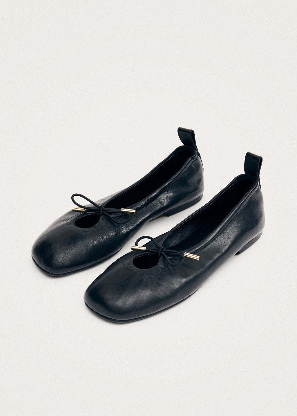 Rosalind Black Leather Ballet Flats – Chiro Moyo Women's Shoes