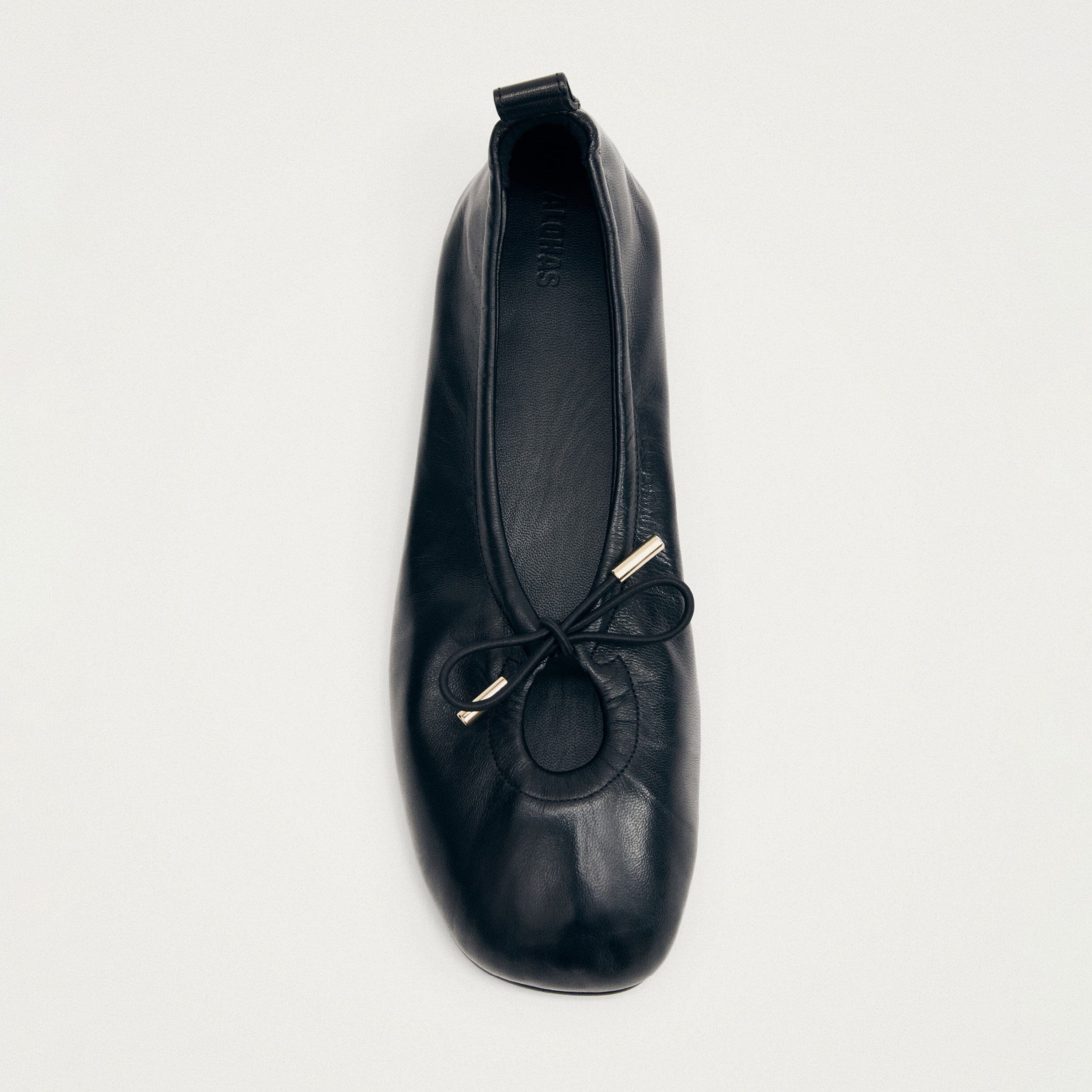 Rosalind Black Leather Ballet Flats – Chiro Moyo Women's Shoes